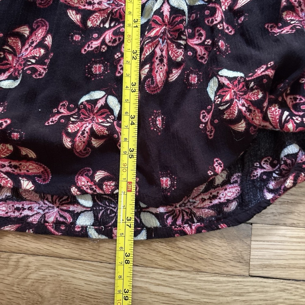 Earthbound Womens Maxi Skirt Medium Red Paisley Floral Boho Festival Front Slit - Picture 9 of 11